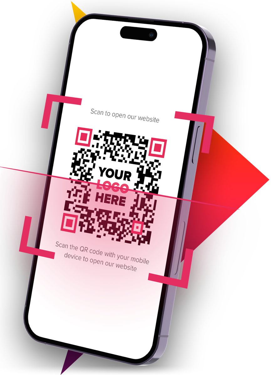 iPhone QR code mockup